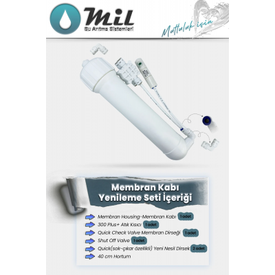 Membran Yenileme Kiti – Membran Kabı, Atık Kısıcı, Çek Valf, Shut Off Valfi Hazır Set