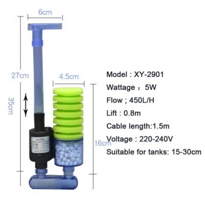 Xinyou XY-2901 Tekli Motorlu Sünger Pipo Filitre